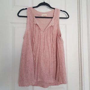 Meadow Rue / Anthro dusty pink pleated blouse